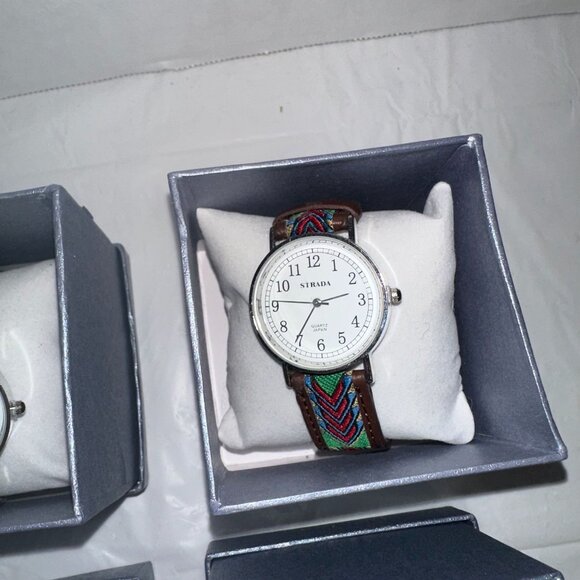 Set Of 4 Strada Mens Watches With Assorted Strap Designs - Picture 5 of 6